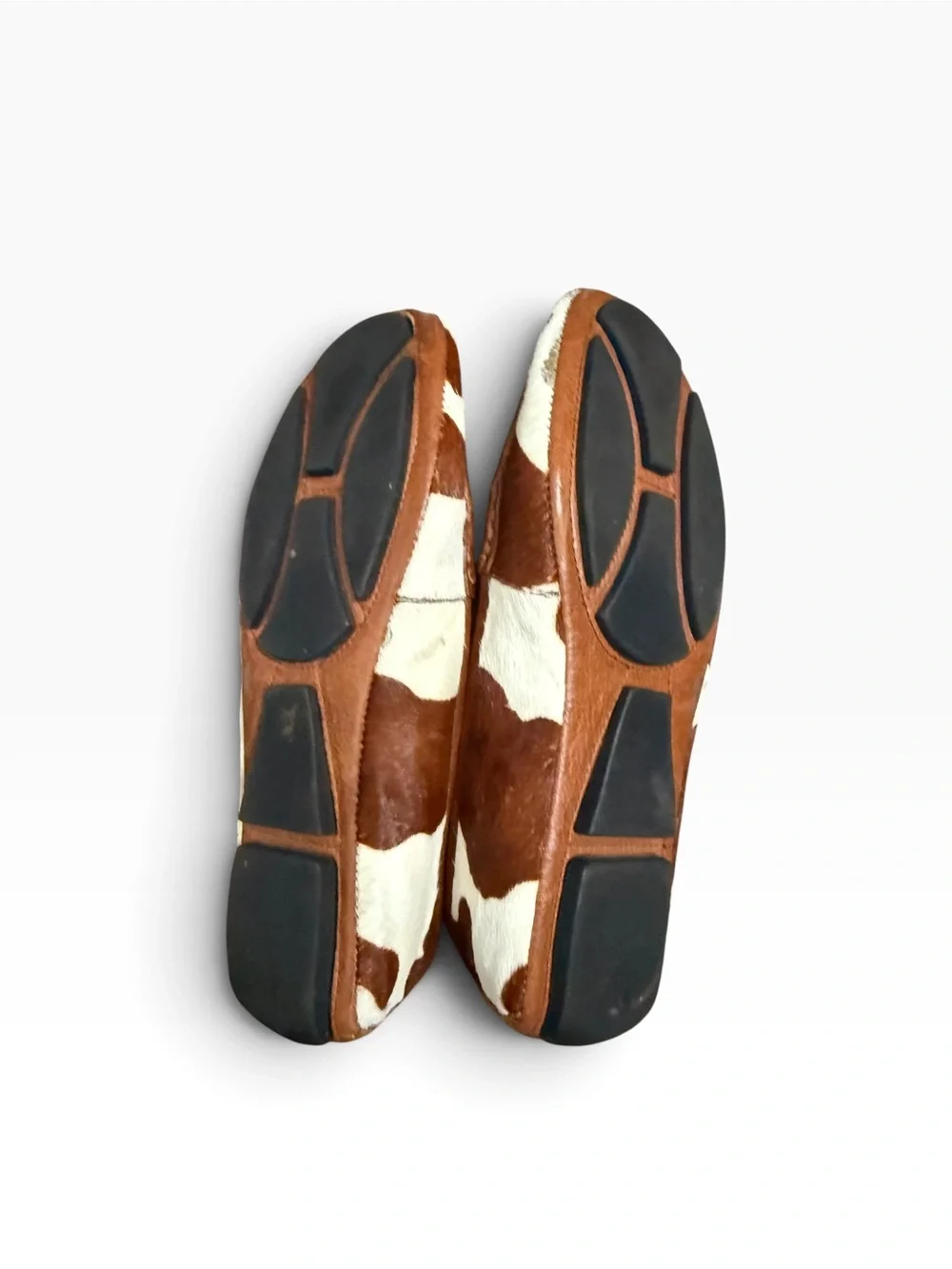 Donald J Pliner Cow Print Calf Hair Leather Bit Driving Loafers size 7